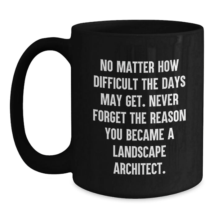 Funny Landscape Architect Black Coffee Mug Gifts from Friends to Coworkers on Valentine's - Main