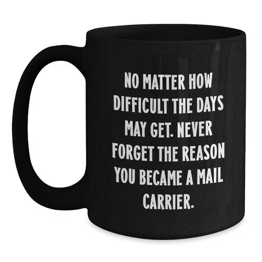Funny Mail Carrier Gifts from Friends, Heartfelt Black Coffee Mug, Never Forget the Reason You Became a Mail Carrier - Main
