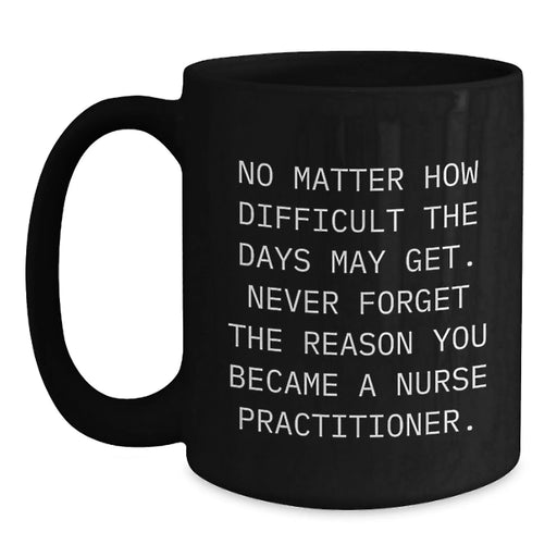 Funny Nurse Practitioner Gifts from Men to Women - Black Coffee Mug for Mom on Mother's Day - Never Forget Why You Became a Nurse - Main