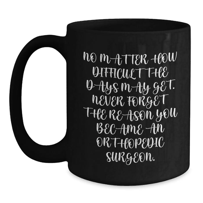 Funny Motivational Gifts for Orthopedic Surgeon, Birthday Unique Gifts from Friends to Orthopedic Surgeon, Funny Black Coffee Mug - Main