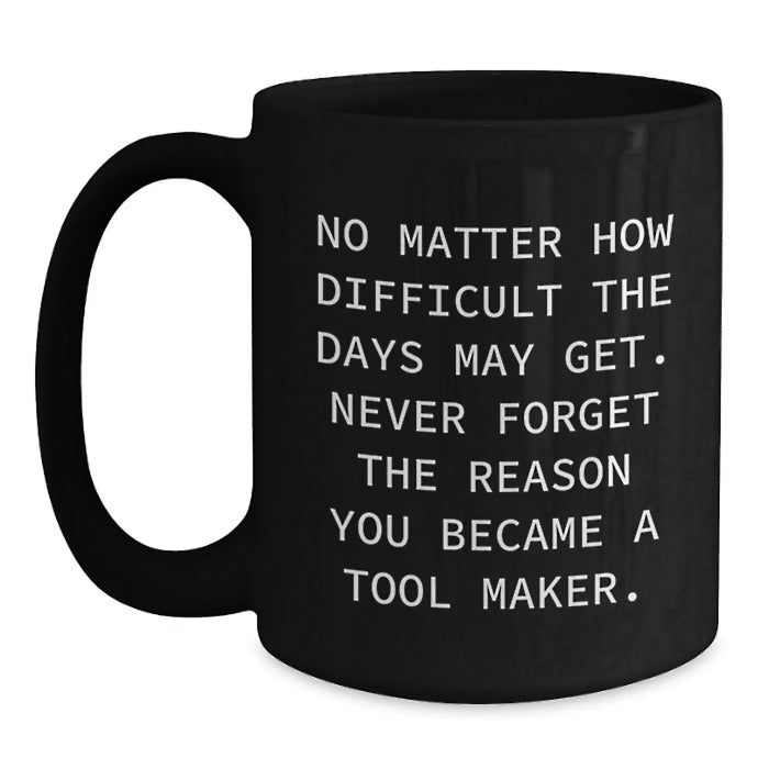 Funny Inspirational Tool Maker Black Coffee Mug Gifts from Men to Tool Makers on Christmas - Main