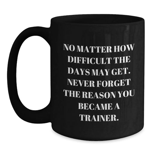 Funny Inspirational Gifts for Trainer Men from Friends Family - Trainer Quote Black Coffee Mug Christmas Unique Presents - Main