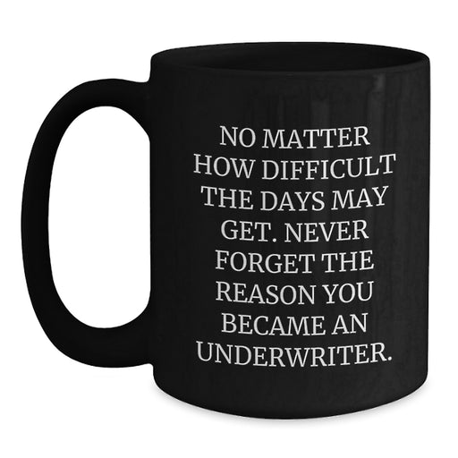 Inspirational Underwriter Black Coffee Mug Funny Gift from Friends for Underwriter Birthday Unique Gifts - Main