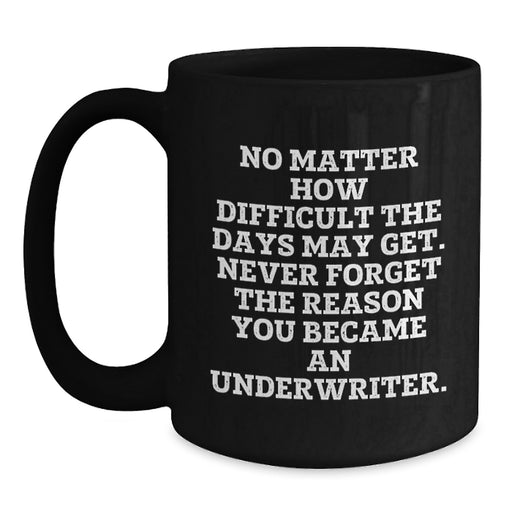 Funny Underwriter Gifts, Birthday Unique Mugs, Black Coffee Mug, Inspirational Quote Gifts from Friends, Gifts for Underwriter - Main