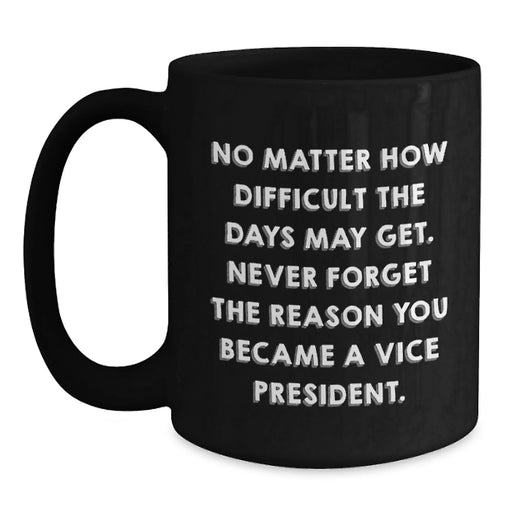 Funny Vice President Christmas Unique Gifts from Men to Vice President Friends and Family - Black Coffee Mug - Never Forget The Reason You Became A Vice President - Main