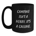 Funny Camping Gifts for Men, Black Coffee Mug with Inspirational Quote, Christmas Unique Presents for Camping Enthusiasts Gifts from Friends and Family - Main