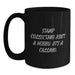 Funny Quote Gift for Stamp Collecting Enthusiasts, Black Coffee Mug, Valentine's Unique Gifts from Friends, Stamp Collecting Lover - Main