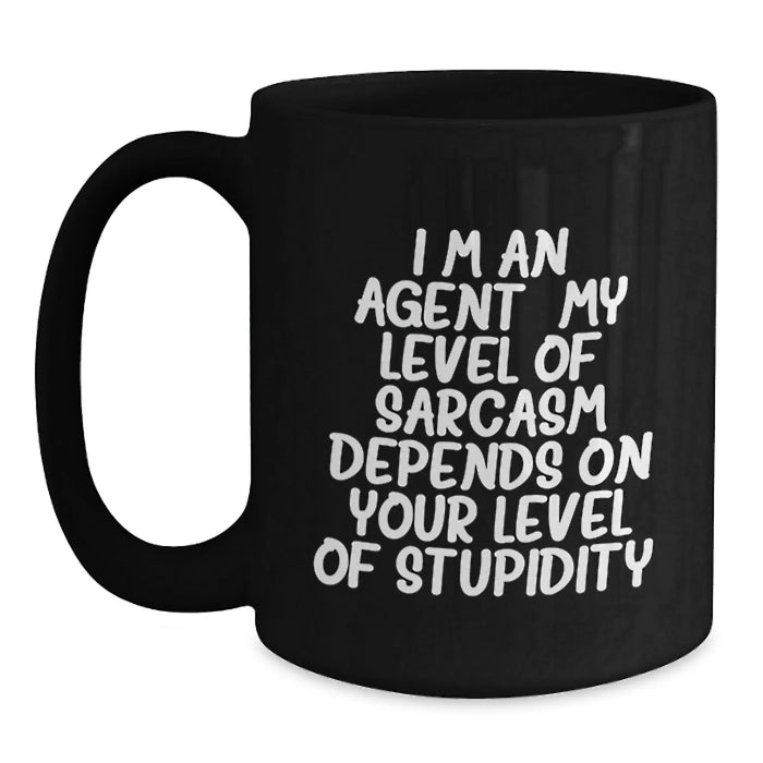 Funny Agent Quotes Black Coffee Mug Gifts from Friends for Agent Men Women - Main