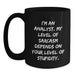 Funny Analyst Gifts for Coworkers, Black Coffee Mug with I'm An Analyst Sarcasm Quote, Christmas Unique Presents for Analyst Friends and Family - Main
