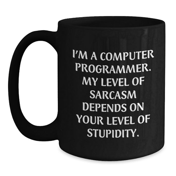 Computer Programmer Funny Quote Black Coffee Mug Gifts from Men to Friends on Valentine's Unique - Main