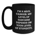 Funny Mail Carrier Black Coffee Mug Gifts for Mail Carrier on Birthday - Unique Presents from Friends and Family - Main