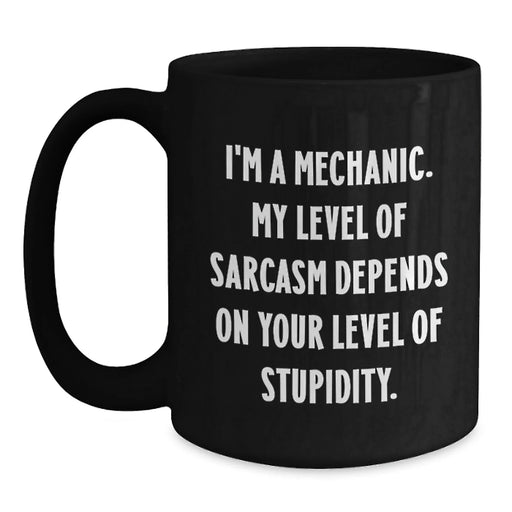 Christmas Unique Mechanic Gifts for Men - Funny Black Coffee Mug - Main