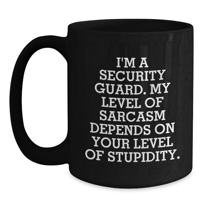 Funny Security Guard Black Coffee Mugs - Gifts from Men, Coworkers, Family - Security Guard Humor, Father's Day Unique Gifts for Security Guard - Main
