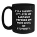 Funny Sheriff Gifts for Men, Unique Sheriff Black Coffee Mug, Sarcasm Sheriff Mom's Day Unique Gifts from Friends and Family - Main