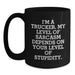 Funny Trucker Gifts, Christmas Unique Mugs for Men, I'm A Trucker Funny Coffee Mug, Sarcasm Level Depends on Stupidity, Black Coffee Mug for Trucker Friends - Main
