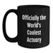 Funny Actuary Gifts, Unique Black Coffee Mugs for Birthday, 'Officially The World's Coolest Actuary' Quote, Gifts from Friends and Family, Perfect for Actuary Men and Women - Main