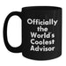 Funny Advisor Gifts, Gifts from Men for World's Coolest Advisor Black Coffee Mug, Perfect for Father's Day - Main