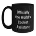 Funny Assistant Gifts for Men from Coworkers, Gifts for Assistant Friends - Officially The World's Coolest Assistant Black Coffee Mug, Christmas Unique Gifts for Family - Main