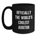 Auditor Gifts from Family - 'Officially The World's Coolest Auditor' Funny Black Coffee Mug for Men, Unique Gifts for Father's Day - Main