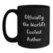 Author Gifts from Friends and Family, Unique Black Coffee Mug for Author, 'Officially The World's Coolest Author' Quote, Perfect for Mother's Day - Main