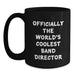Funny Band Director Gifts for Men - 'Officially The World's Coolest Band Director' Black Coffee Mug, Unique Father's Day Unique Gifts for Dad from Family - Main