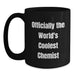 Funny Gifts from Friends to Chemist Men on Graduation Day - 'Officially The World's Coolest Chemist' Black Coffee Mug, 11oz or 15oz - Main