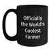 Funny Farmer Gifts for Her - Officially the World's Coolest Farmer Black Coffee Mug, Perfect for Mom on Mother's Day from Family - Main