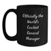 Funny General Manager Gifts for Men, Officially The World's Coolest General Manager Quote, Black Coffee Mug, Father's Day Unique Gifts from Family - Main