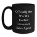 Funny Insurance Sales Agent Christmas Unique Gifts for Insurance Sales Agent Men, Black Coffee Mug, World's Coolest Quote, Gifts from Family to Insurance Sales Agent - Main