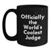Funny Judge Gifts for Men - Officially The World's Coolest Judge, Black Coffee Mug, Christmas Unique Presents from Friends - Main
