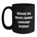 Funny Landscape Architect Gifts for Men - Black Coffee Mug with Officially The World's Coolest Landscape Architect Quote - Valentine's Unique Gifts from Friends - Main