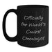 Christmas Unique Gifts for Oncologists, Funny Quote Gifts from Friends to Family - Black Ceramic Coffee Mugs - Officially The World's Coolest Oncologist Mug - Main