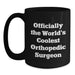 Funny Orthopedic Surgeon Gifts for Men, Black Coffee Mug, 'Officially The World's Coolest Orthopedic Surgeon' Quote, Unique Christmas Unique Gifts from Friends, Coworkers, Family - Main