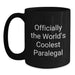 Paralegal Humor Funny Black Coffee Mug, Gifts for Paralegal, Officially The World's Coolest Paralegal, Black Coffee Mugs for Paralegal - Main