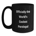 Funny Gifts for Paralegal Dad, 'Officially The World's Coolest Paralegal' Black Coffee Mug, Unique Paralegal Father's Day Unique Gifts, Men, Family - Main