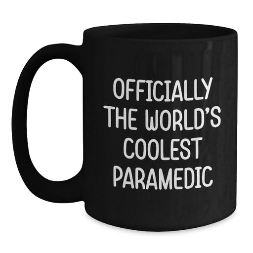 Funny Rescue Worker Gifts for Men, Women, Family and Friends - Black Coffee Mug Officially The World's Coolest Rescue Worker Quote - Main