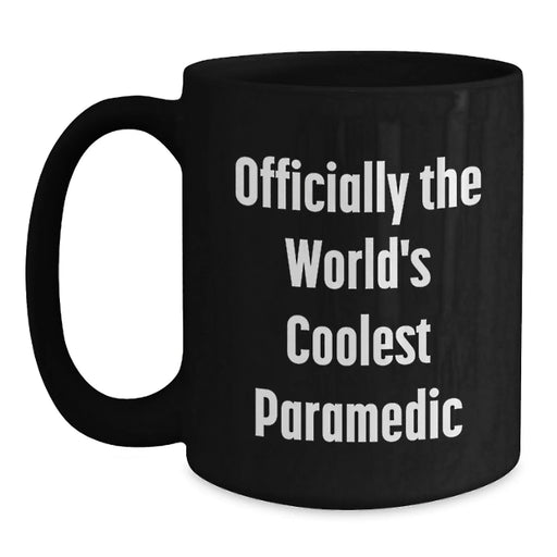 Funny Rescue Worker Gifts for Birthday, 'Officially The World's Coolest Rescue Worker' Black Coffee Mug from Men to Friends - Main