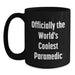 Funny Rescue Worker Gifts for Birthday, 'Officially The World's Coolest Rescue Worker' Black Coffee Mug from Men to Friends - Main