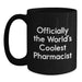Funny Birthday Unique Gifts for Pharmacist Men, Officially The World's Coolest Pharmacist Black Coffee Mug, Gifts from Family to Friends - Main