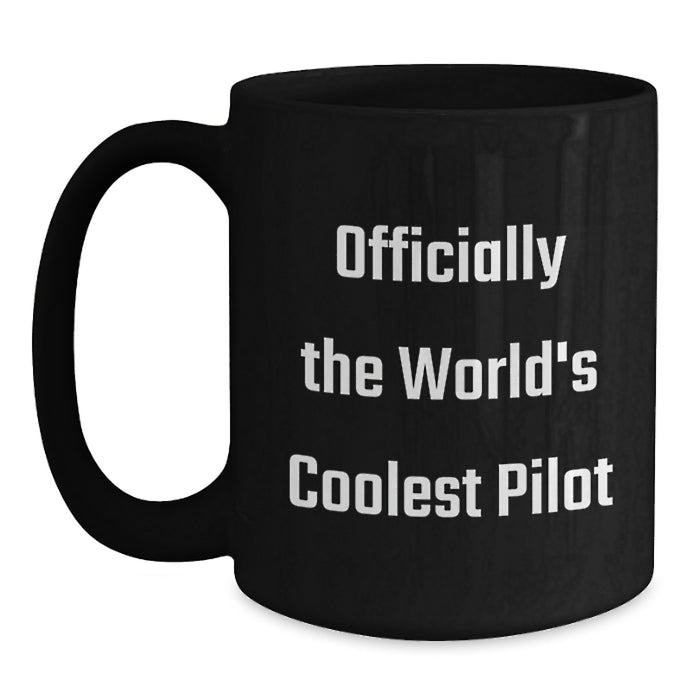 Funny Pilot Gifts from Friends, Black Coffee Mug for Pilot, Graduation Unique Gifts for Men - Main