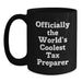Funny Tax Preparer Gifts from Friends Birthday Unique Gifts - Officially The World's Coolest Tax Preparer Black Coffee Mug - Main