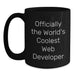 Funny 'Officially The World's Coolest Web Developer' Black Coffee Mug, Gifts for Web Developer, Birthday Unique Gifts from Friends, Web Developer Enthusiast Mug - Main