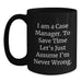 Funny Case Manager Gifts from Family - Black Coffee Mugs with 'I'm Never Wrong' Quote for Case Manager, Unique Fathers Day Unique Gifts for Men - Main