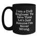 Civil Engineer Humor Funny Birthday Unique Gifts from Friends for Civil Engineers Black Coffee Mug - Main