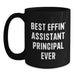 Funny Assistant Principal Gifts for Men, Women, Friends, Coworkers - Black Coffee Mug Christmas Unique Presents with 'Best Effin' Assistant Principal Ever' - Main