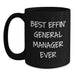 Funny General Manager Gifts for Him, Black Coffee Mug Perfect for Birthday Unique Gifts from Friends to General Manager, 'Best Effin' General Manager Ever' - Main