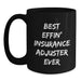 Funny Insurance Adjuster Gifts for Men, Black Coffee Mug with Best Effin' Quote, Unique Father's Day - Main