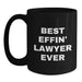 Funny Lawyer Gifts from Family - Best Effin' Lawyer Ever Black Coffee Mug for Father's Day Unique Ideas - Main