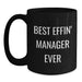 Funny Manager Gifts for Men, Unique Birthday Unique Gifts from Men to Manager, Best Effin' Manager Ever Black Coffee Mug - Main