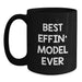 Funny Model Gifts for Him, Best Effin' Model Ever Quote, Black Coffee Mug for Christmas Morning - Main